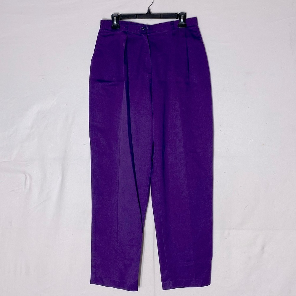 Vintage 80s Shelley Davis Purple High Rise Slacks 30 Dopamine Dressing Retro